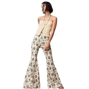 FREE PEOPLE We the Free, Just Float On Printed Flare Jeans, Size 27